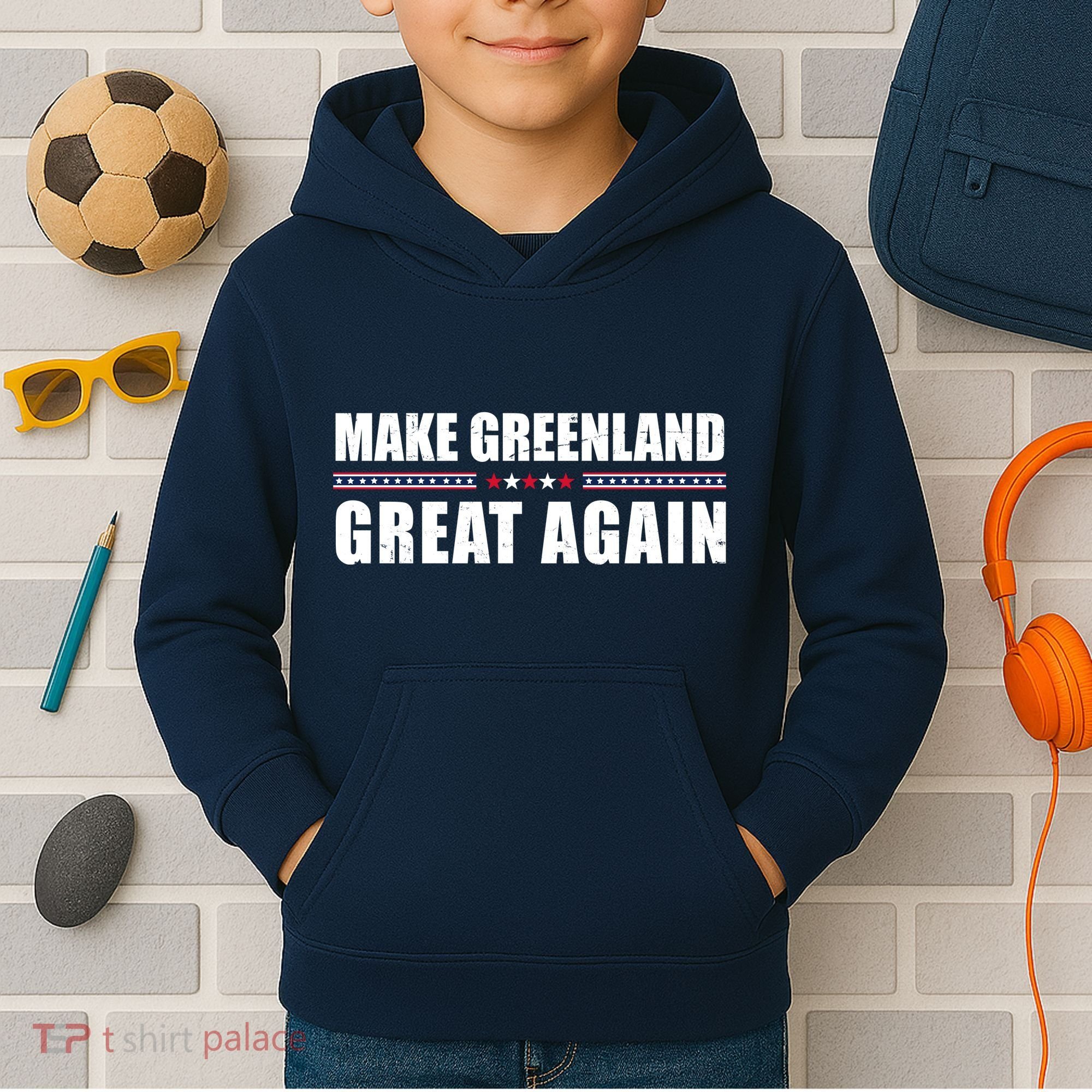 Make Greenland Great Again Funny Trump Kids Hoodie