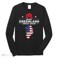 Make Greenland Great Again American Flag Trump Long Sleeve Shirt thumb 0