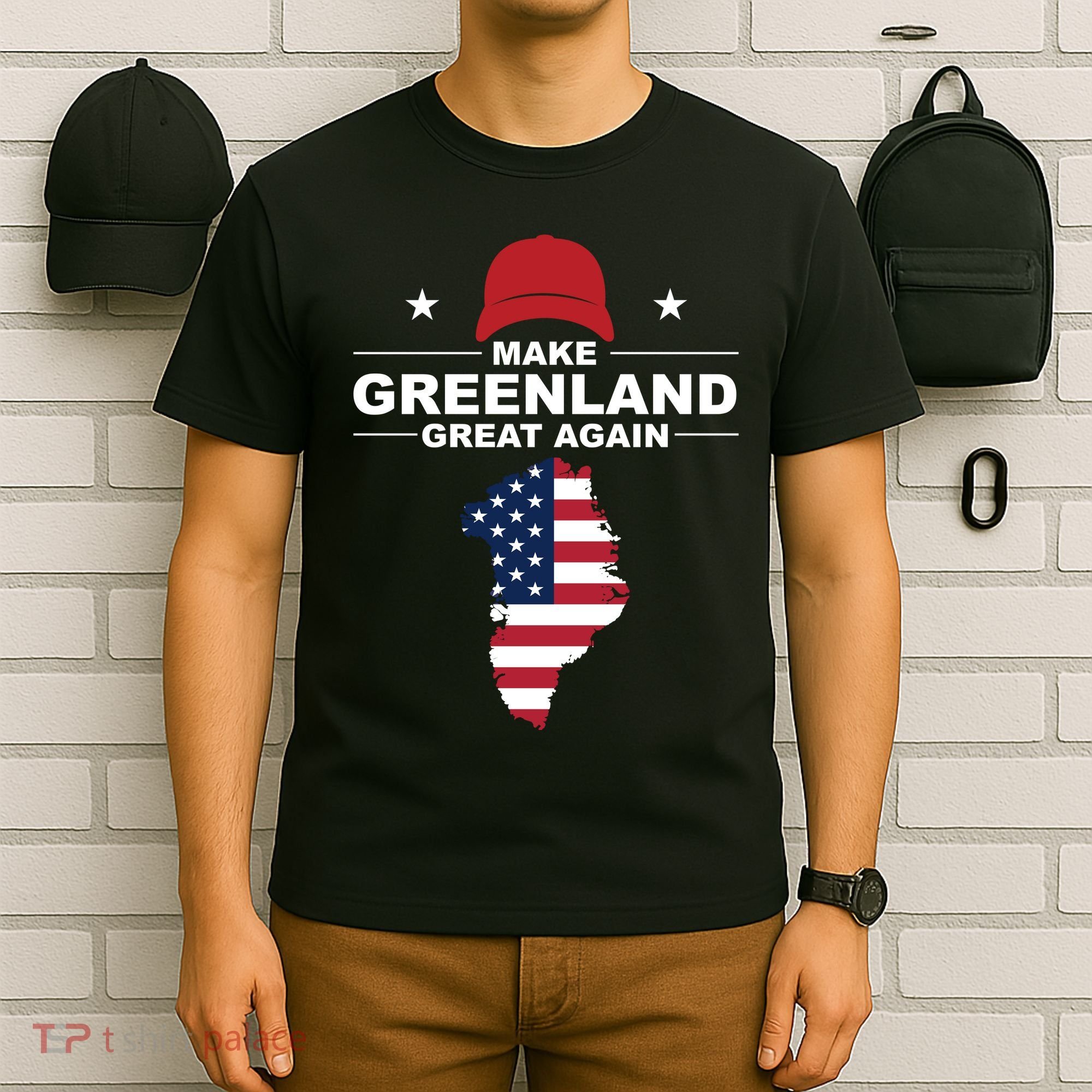 Make Greenland Great Again American Flag Trump T-Shirt