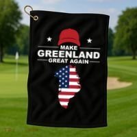 Make Greenland Great Again American Flag Trump Golf Towel thumb 1