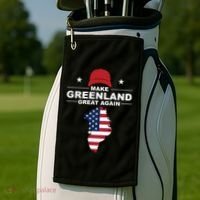 Make Greenland Great Again American Flag Trump Golf Towel thumb 2