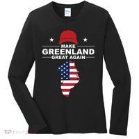 Make Greenland Great Again American Flag Trump Women's Long Sleeve Shirt thumb 0