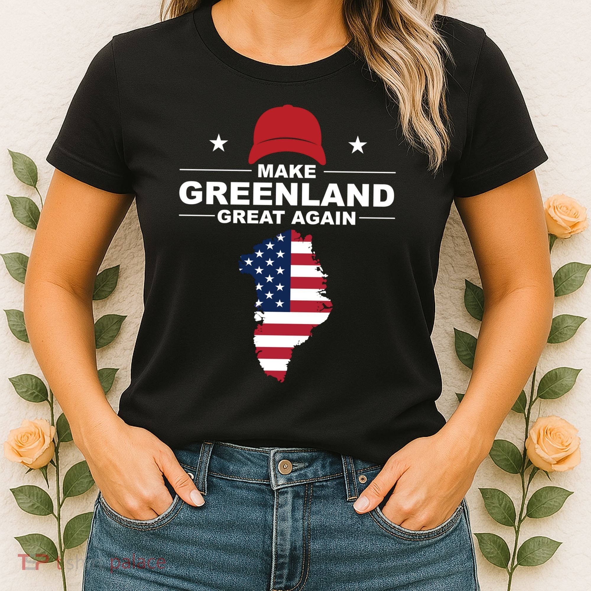 Make Greenland Great Again American Flag Trump Women's T-Shirt