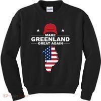 Make Greenland Great Again American Flag Trump Kids Sweatshirt thumb 0