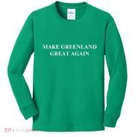 Make Greenland Great Again Green Trump Meme Kids Long Sleeve Shirt thumb 0