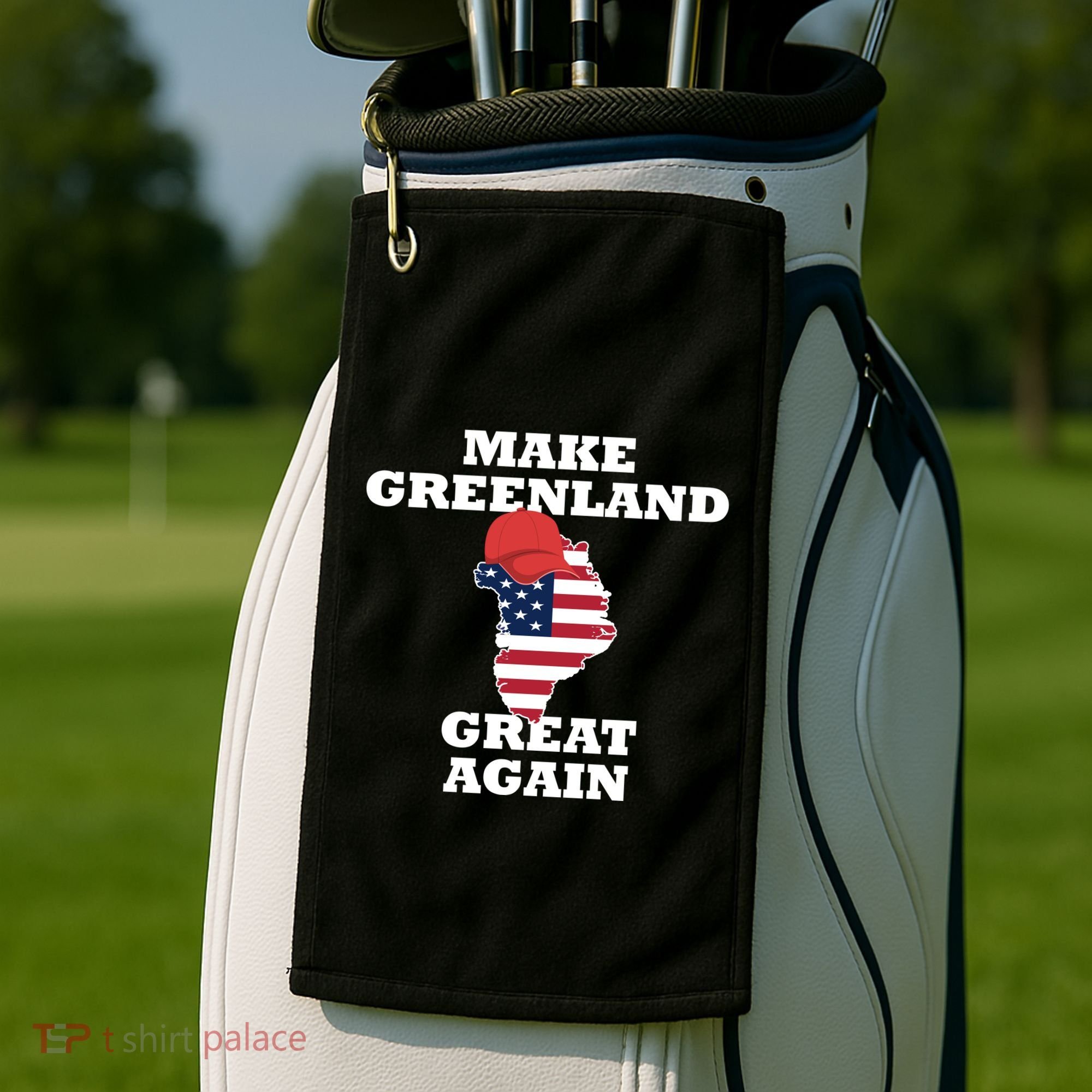 Make Greenland Great Again American Flag Golf Towel