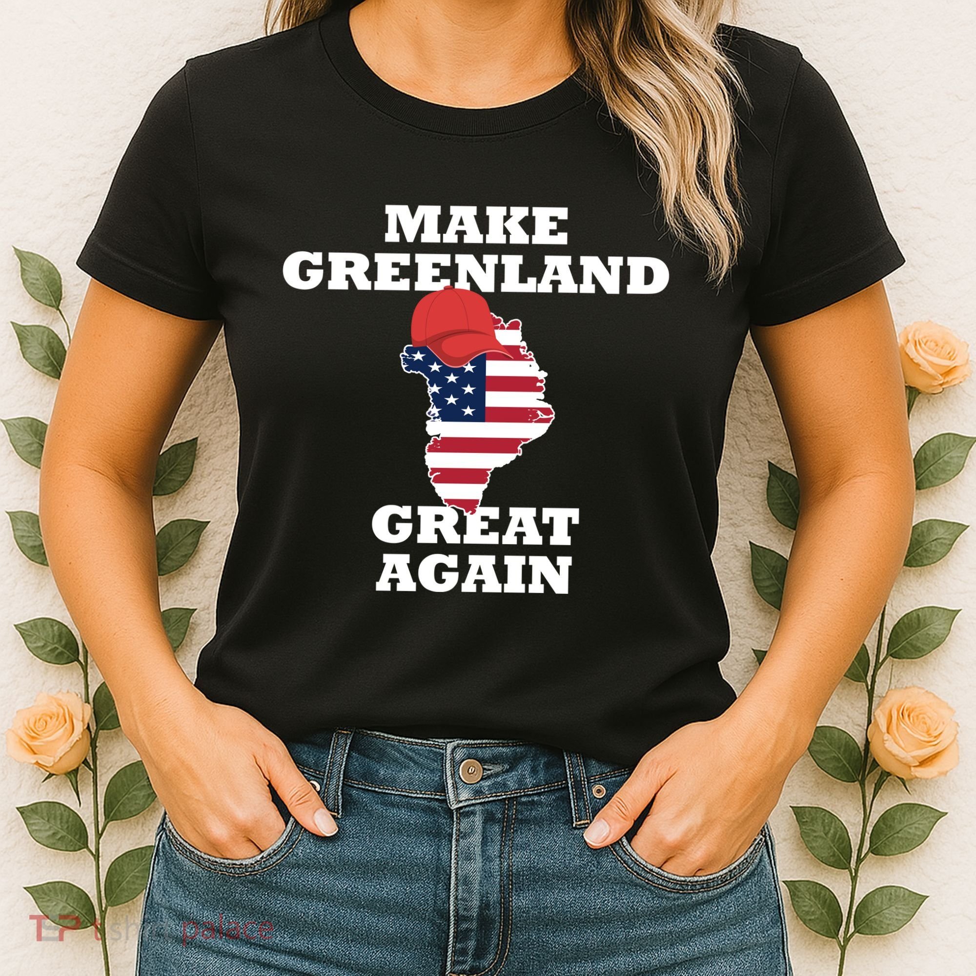 Make Greenland Great Again American Flag Women's T-Shirt