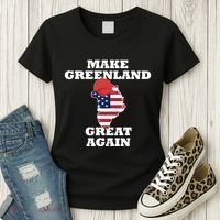 Make Greenland Great Again American Flag Women's T-Shirt thumb 3