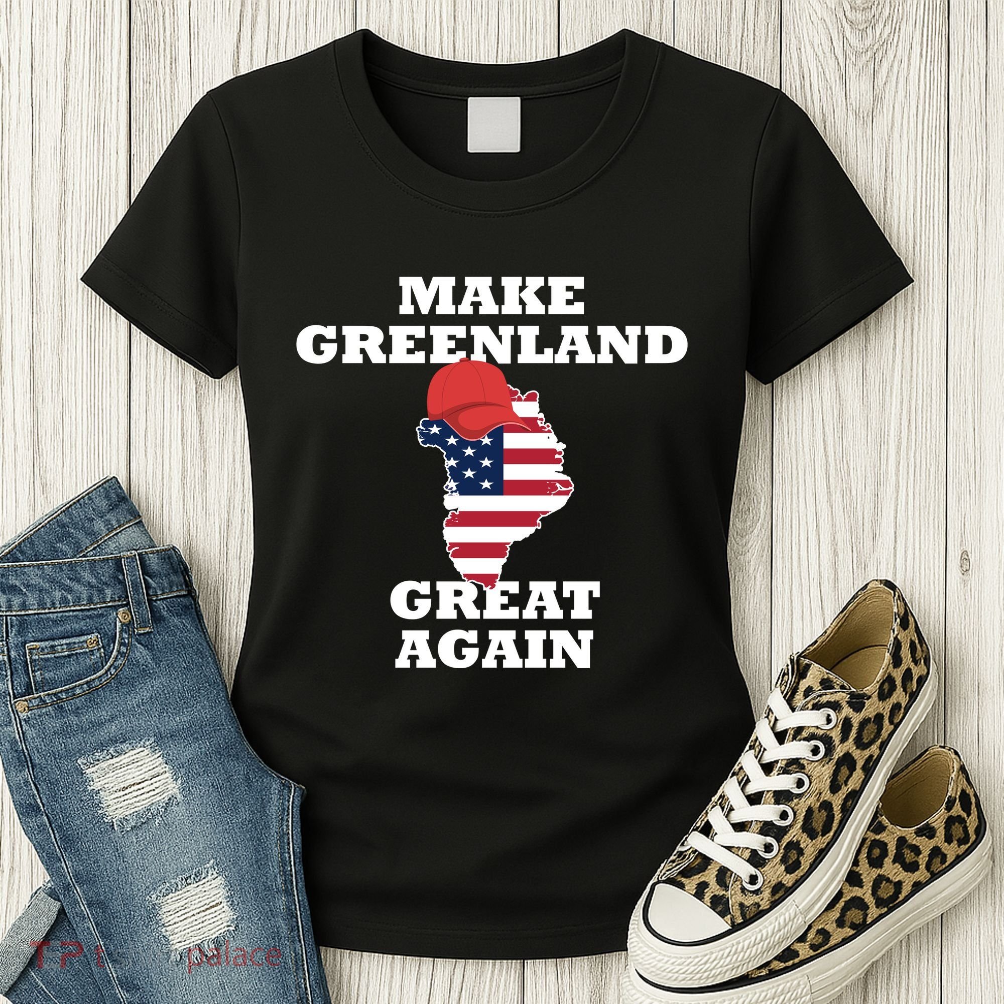 Make Greenland Great Again American Flag Women's T-Shirt