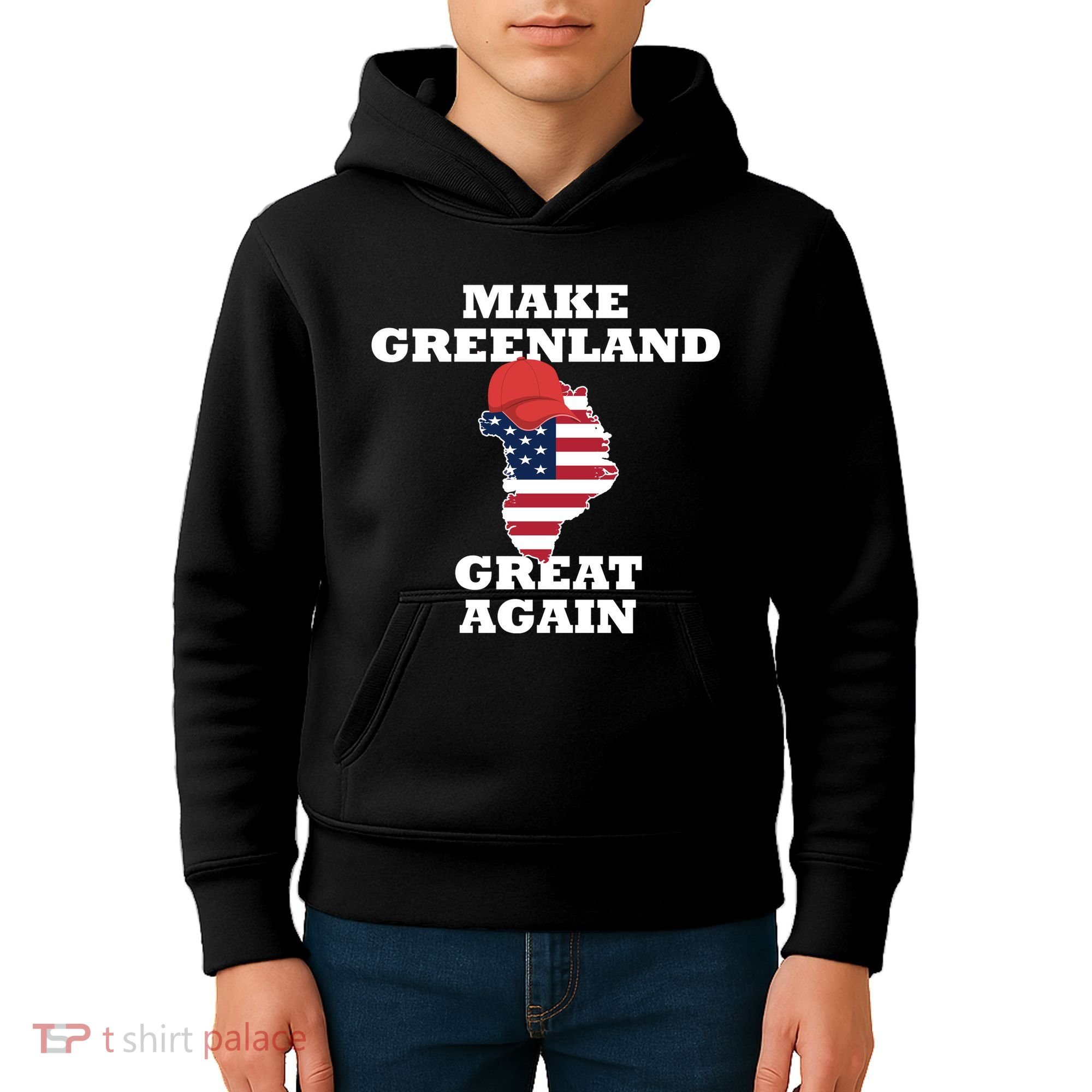 Make Greenland Great Again American Flag Kids Hoodie