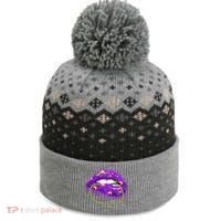 Mardi Gras Glitter Lips And Beads The Baniff Cuffed Pom Beanie thumb 0