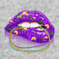Mardi Gras Glitter Lips And Beads The Baniff Cuffed Pom Beanie thumb 2