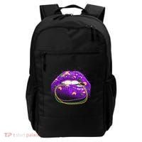 Mardi Gras Glitter Lips And Beads Backpack thumb 0