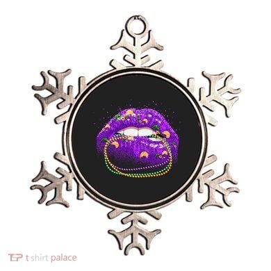 Mardi Gras Glitter Lips And Beads Ornament