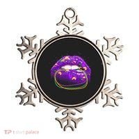 Mardi Gras Glitter Lips And Beads Ornament thumb 0