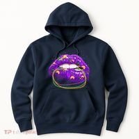 Mardi Gras Glitter Lips And Beads Hoodie thumb 0