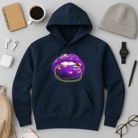 Mardi Gras Glitter Lips And Beads Hoodie thumb 3
