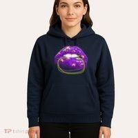 Mardi Gras Glitter Lips And Beads Hoodie thumb 5