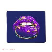 Mardi Gras Glitter Lips And Beads Mousepad thumb 0