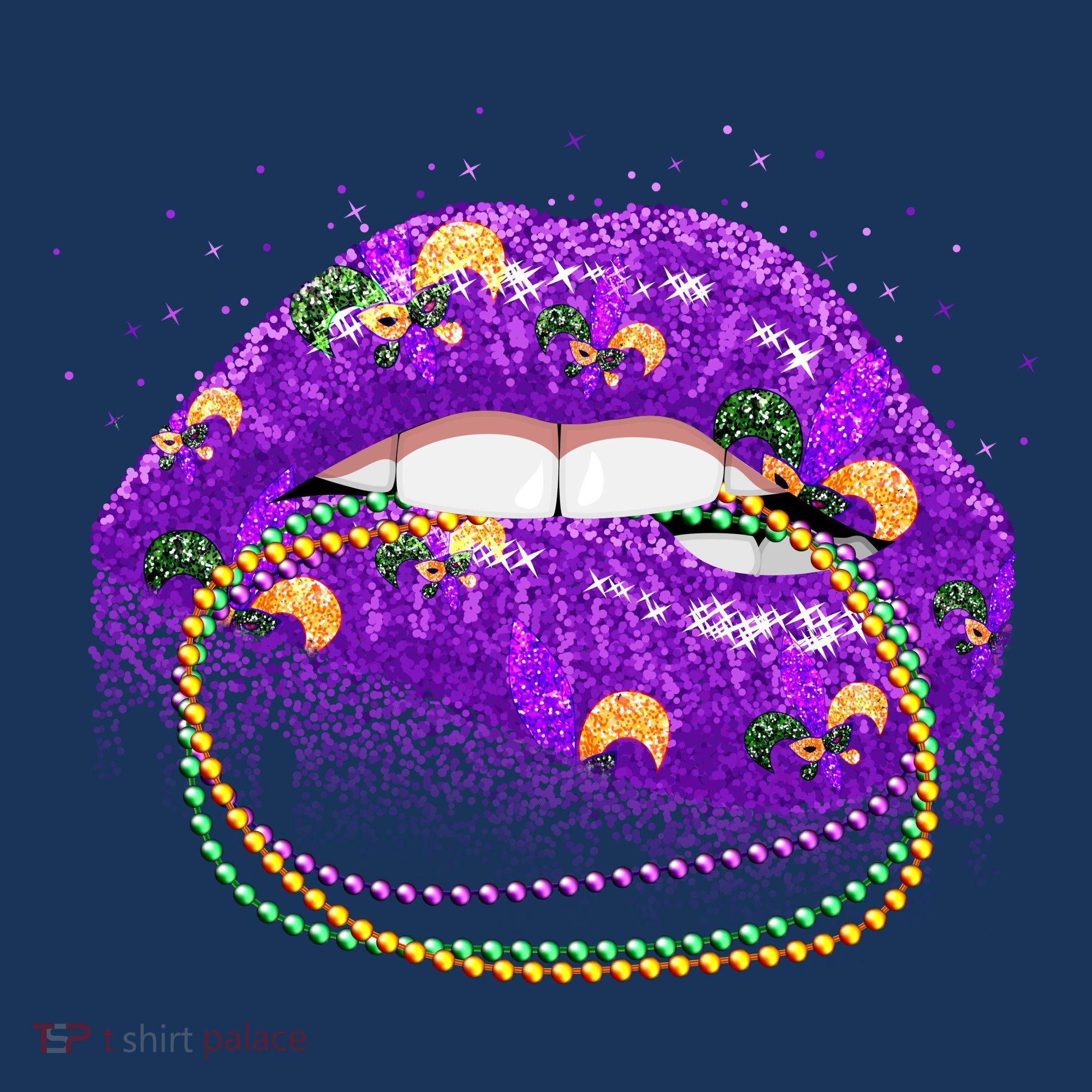 Mardi Gras Glitter Lips And Beads Mousepad