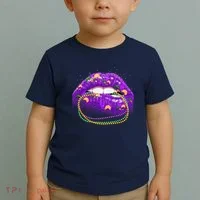 Mardi Gras Glitter Lips And Beads Toddler T-Shirt thumb 2