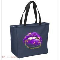 Mardi Gras Glitter Lips And Beads Tote Bag thumb 2