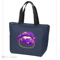 Mardi Gras Glitter Lips And Beads Tote Bag thumb 3