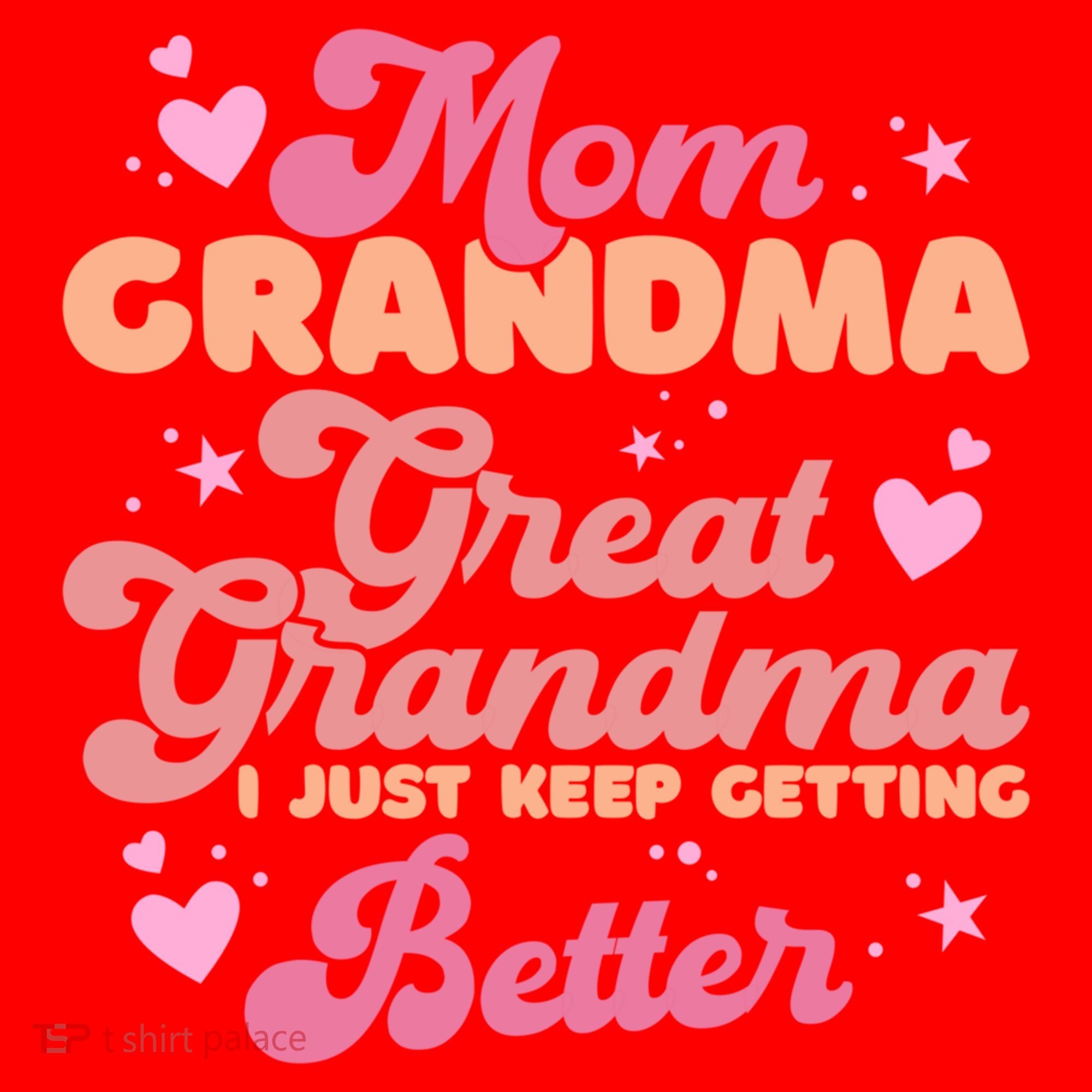 Mom Grandma Great Grandma I Just Keep Getting Better Gift Santa Hat