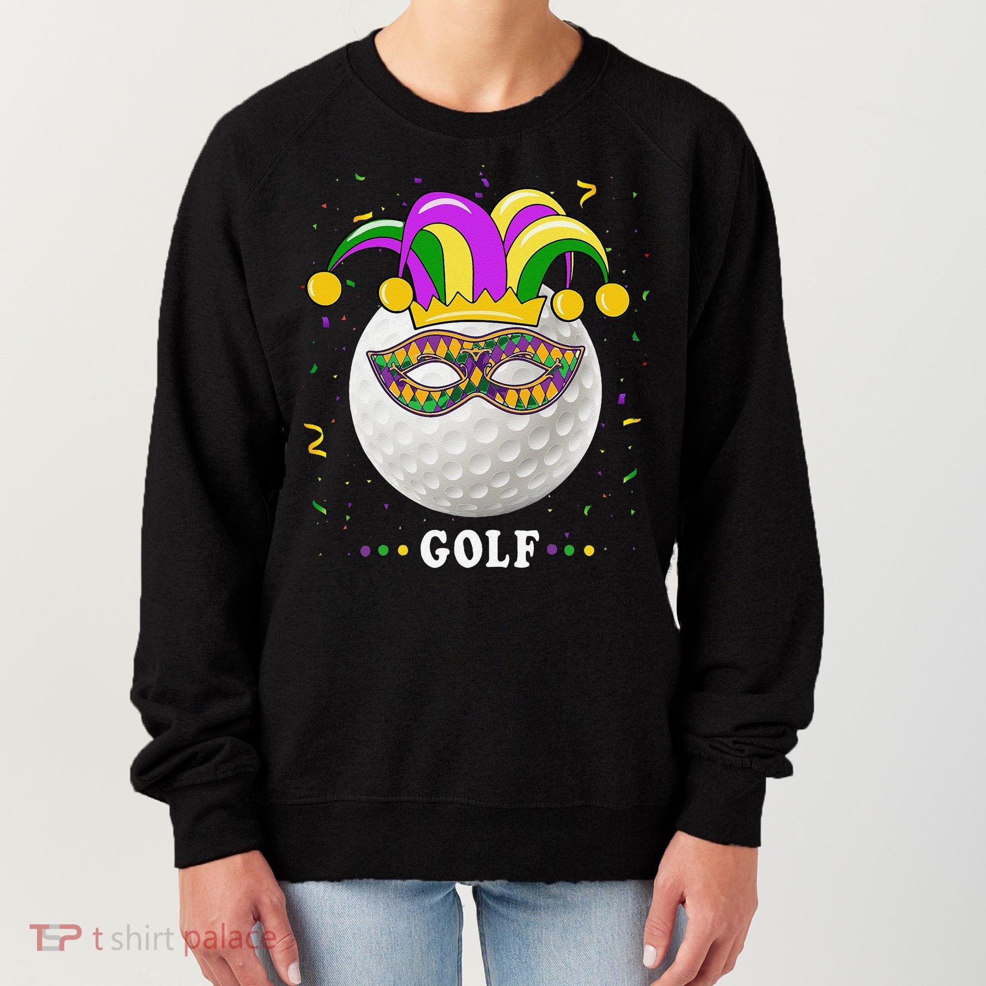 Mardi Gras Golf Costume Mardi Gras Jester Hat Golf Lover Women's Sweatshirt