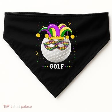 Mardi Gras Golf Costume Mardi Gras Jester Hat Golf Lover USA-Made Doggie Bandana