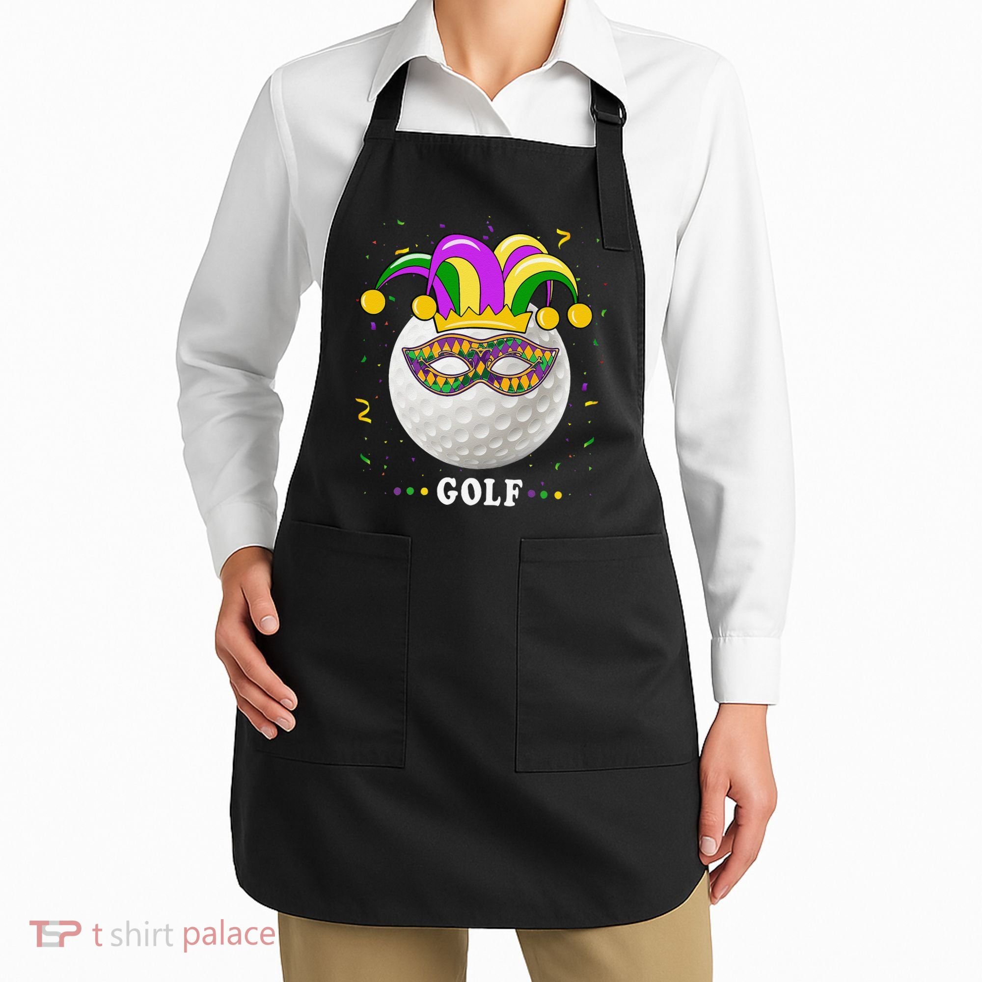 Mardi Gras Golf Costume Mardi Gras Jester Hat Golf Lover Apron
