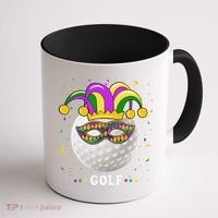 Mardi Gras Golf Costume Mardi Gras Jester Hat Golf Lover Coffee Mug thumb 1