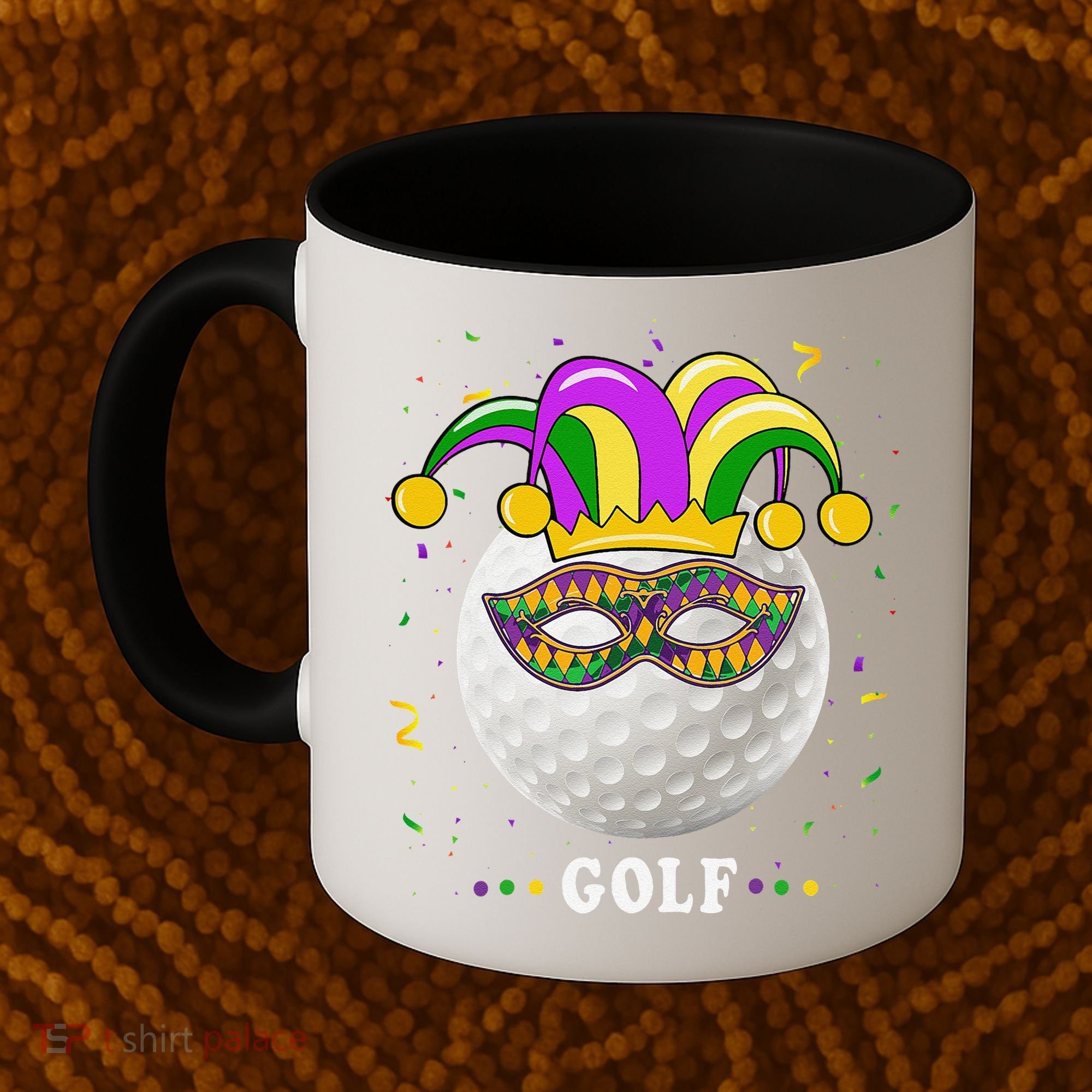 Mardi Gras Golf Costume Mardi Gras Jester Hat Golf Lover Coffee Mug