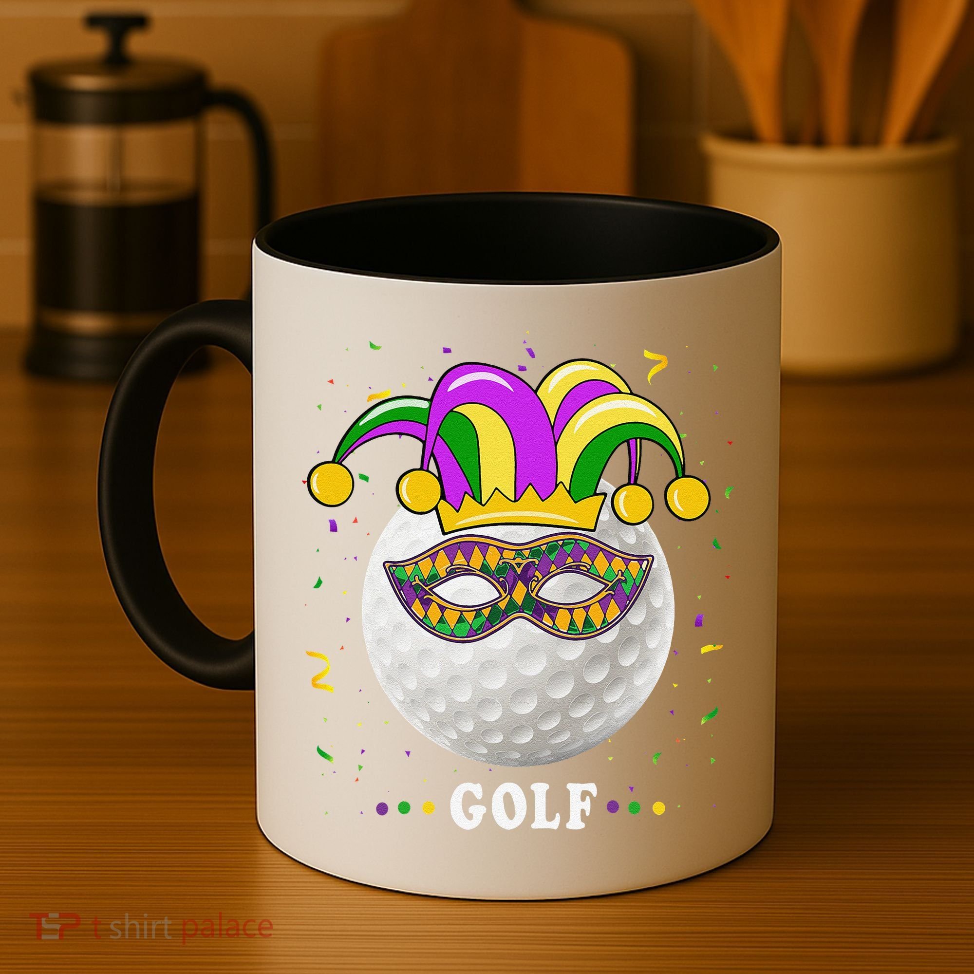 Mardi Gras Golf Costume Mardi Gras Jester Hat Golf Lover Coffee Mug