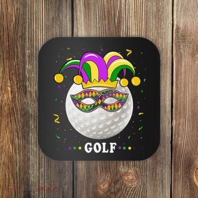 Mardi Gras Golf Costume Mardi Gras Jester Hat Golf Lover Coaster