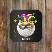Mardi Gras Golf Costume Mardi Gras Jester Hat Golf Lover Coaster thumb 0