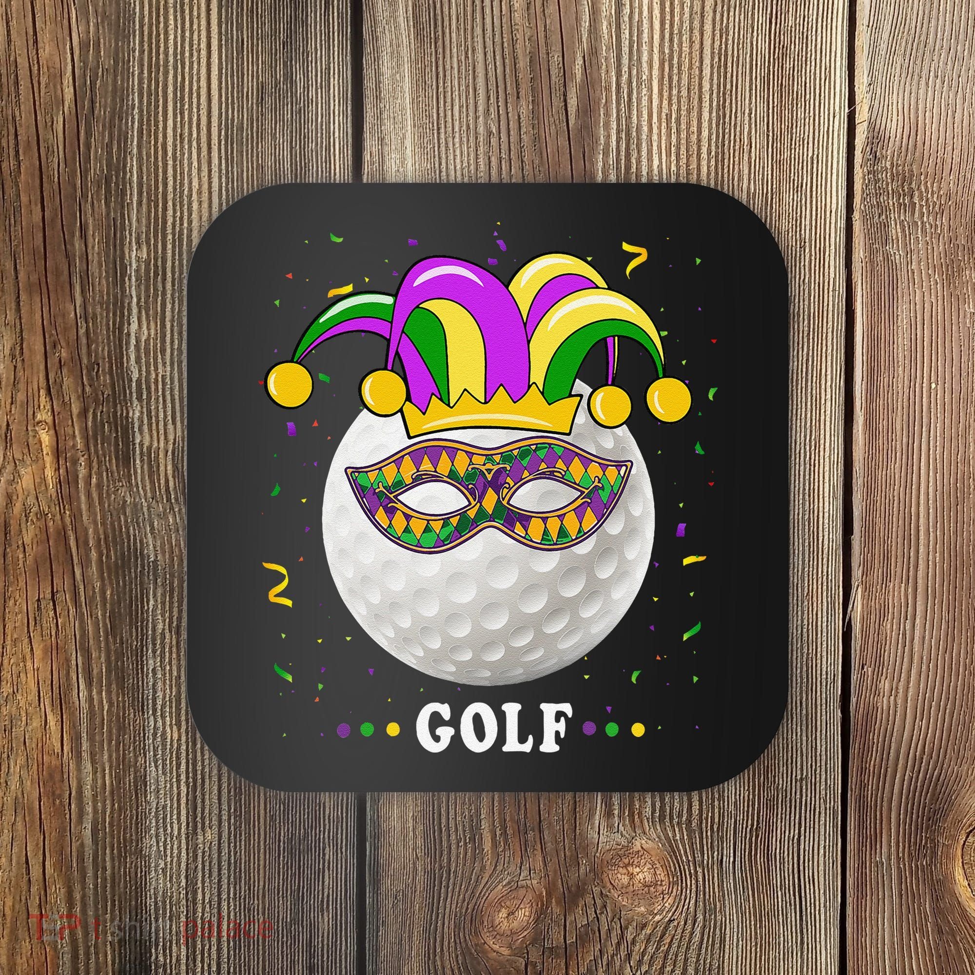 Mardi Gras Golf Costume Mardi Gras Jester Hat Golf Lover Coaster