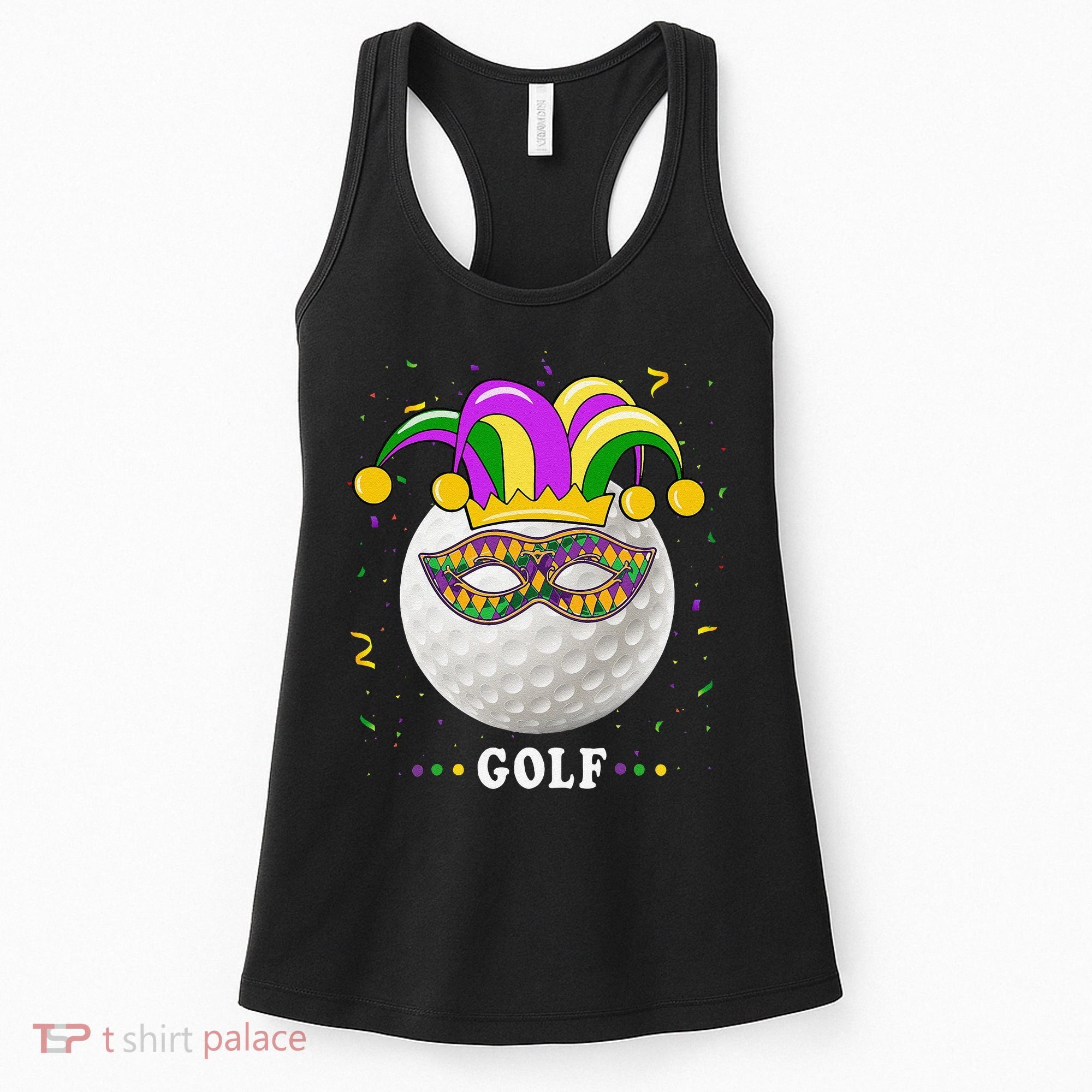 Mardi Gras Golf Costume Mardi Gras Jester Hat Golf Lover Women's Tank Top