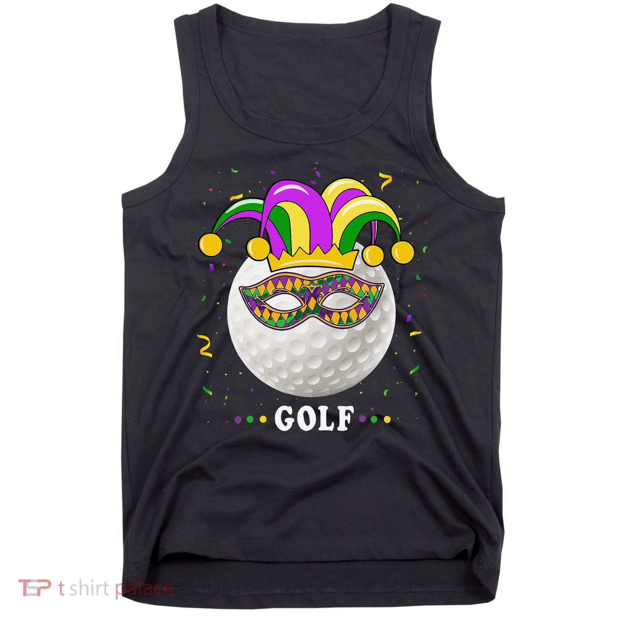 Mardi Gras Golf Costume Mardi Gras Jester Hat Golf Lover Tank Top