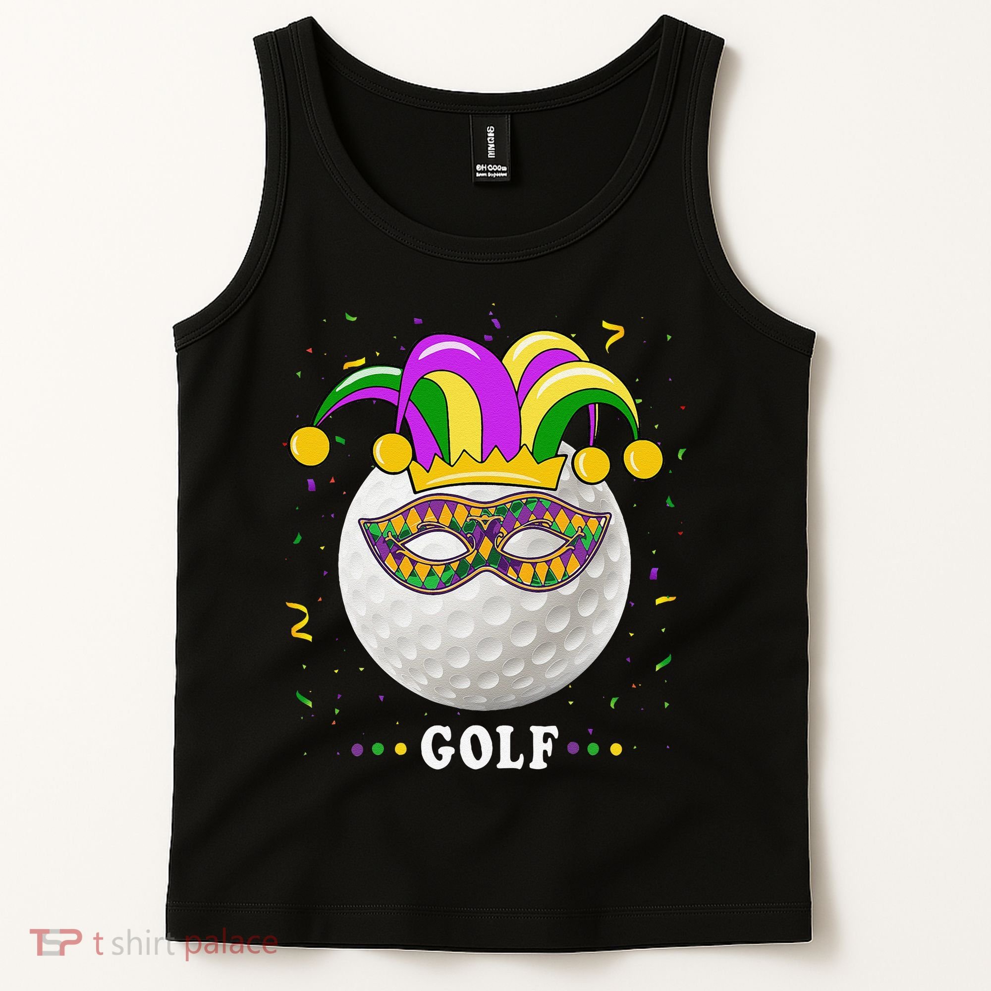 Mardi Gras Golf Costume Mardi Gras Jester Hat Golf Lover Tank Top