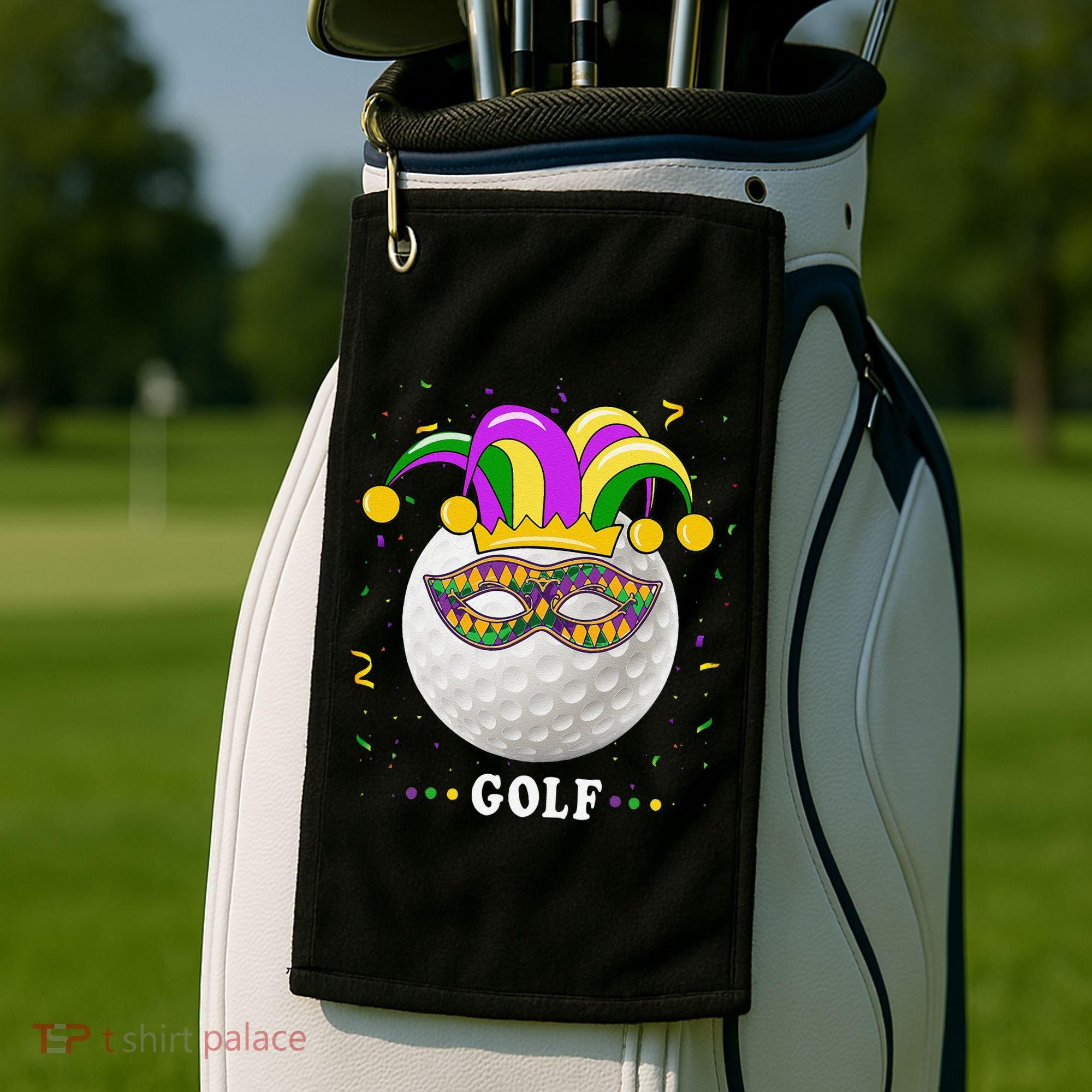 Mardi Gras Golf Costume Mardi Gras Jester Hat Golf Lover Golf Towel