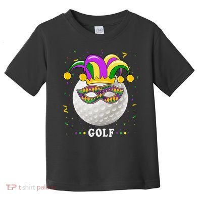 Mardi Gras Golf Costume Mardi Gras Jester Hat Golf Lover Toddler T-Shirt