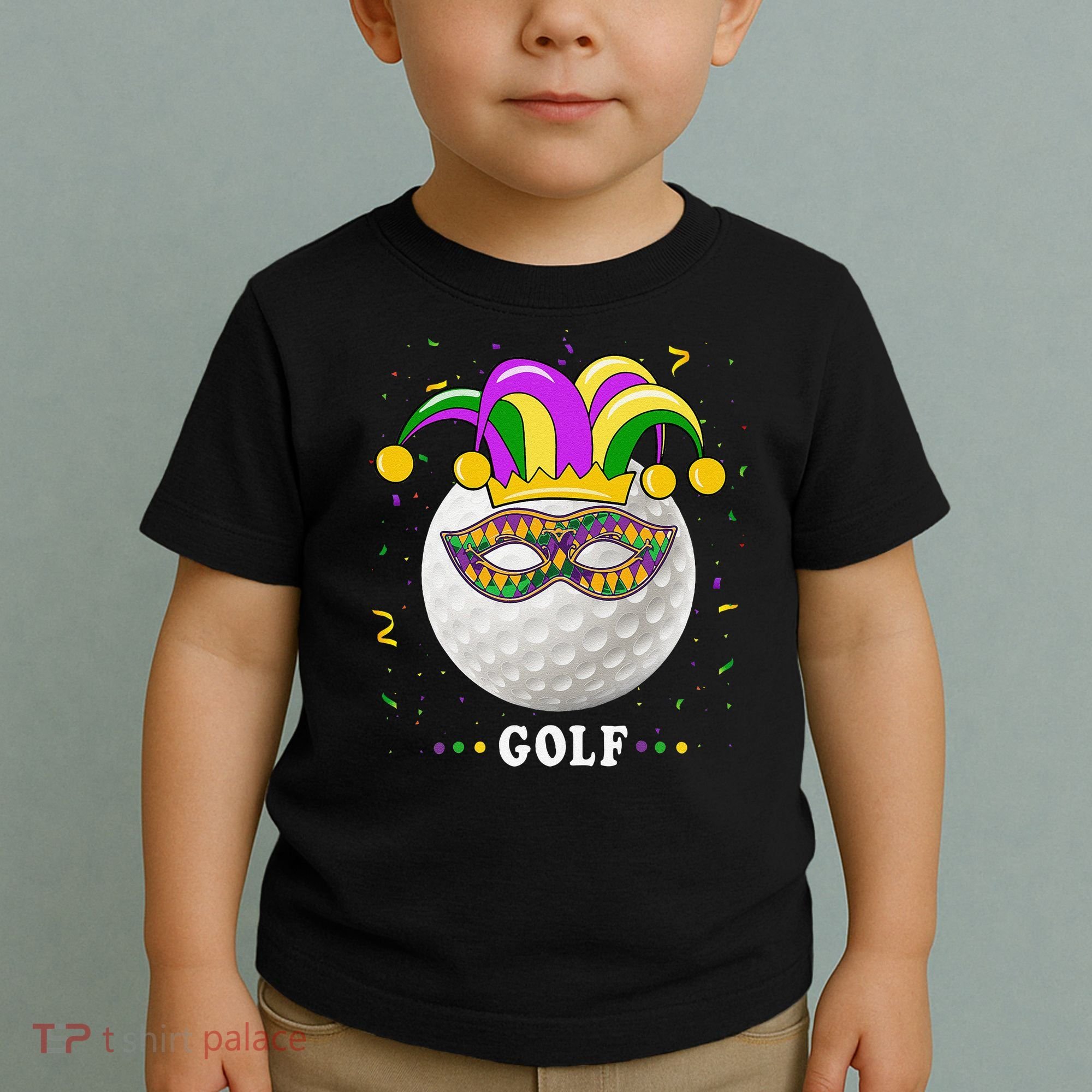 Mardi Gras Golf Costume Mardi Gras Jester Hat Golf Lover Toddler T-Shirt