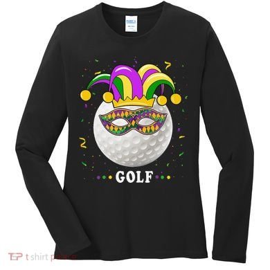 Mardi Gras Golf Costume Mardi Gras Jester Hat Golf Lover Women's Long Sleeve Shirt