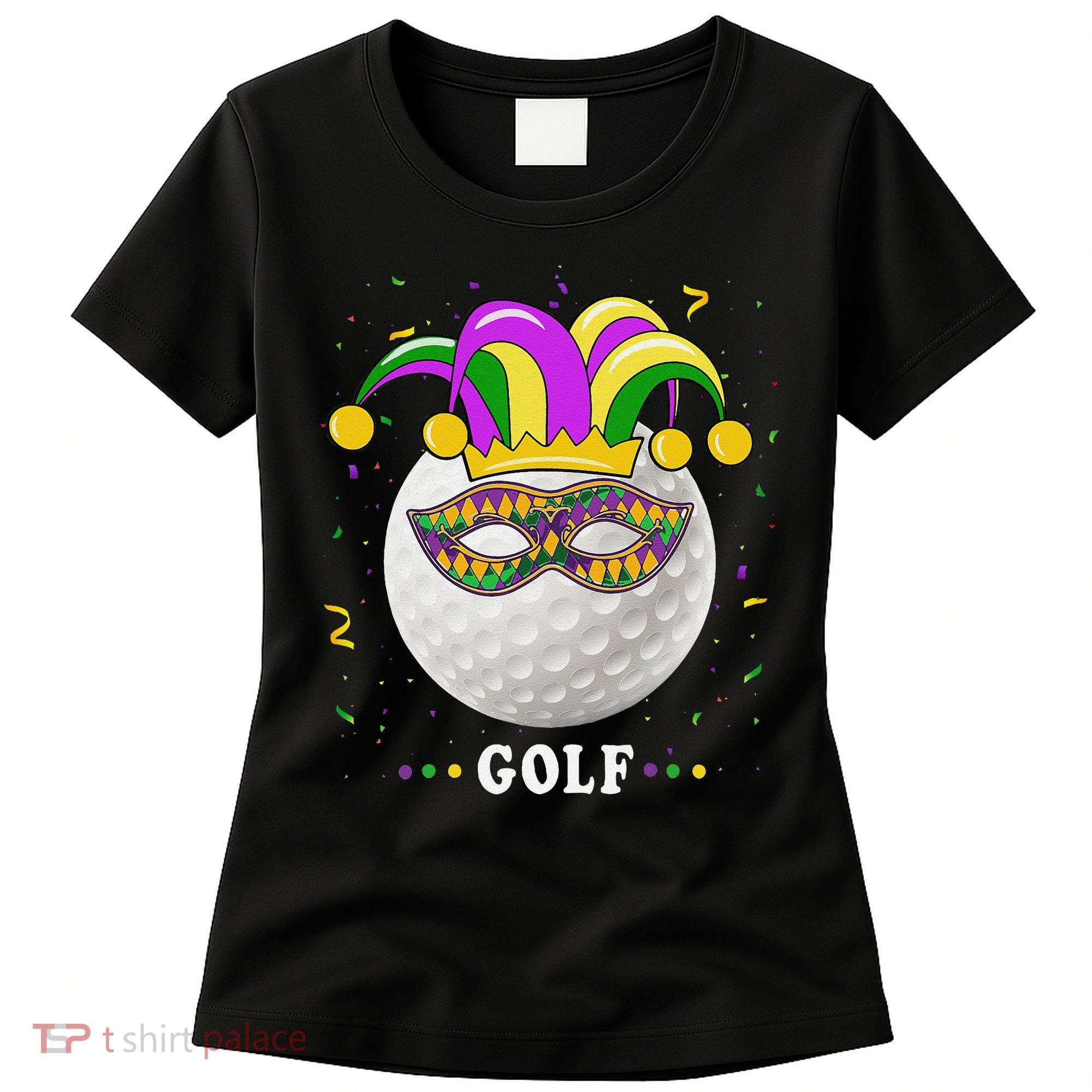 Mardi Gras Golf Costume Mardi Gras Jester Hat Golf Lover Women's T-Shirt