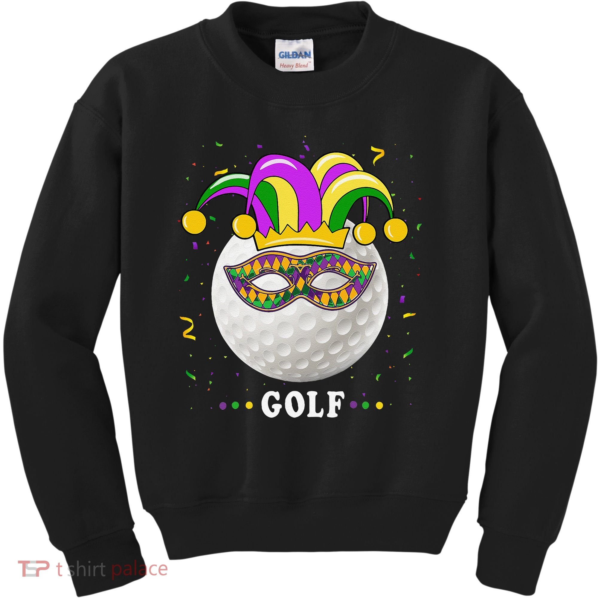 Mardi Gras Golf Costume Mardi Gras Jester Hat Golf Lover Kids Sweatshirt