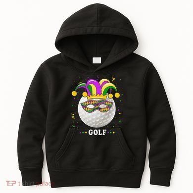 Mardi Gras Golf Costume Mardi Gras Jester Hat Golf Lover Kids Hoodie