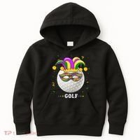 Mardi Gras Golf Costume Mardi Gras Jester Hat Golf Lover Kids Hoodie thumb 0