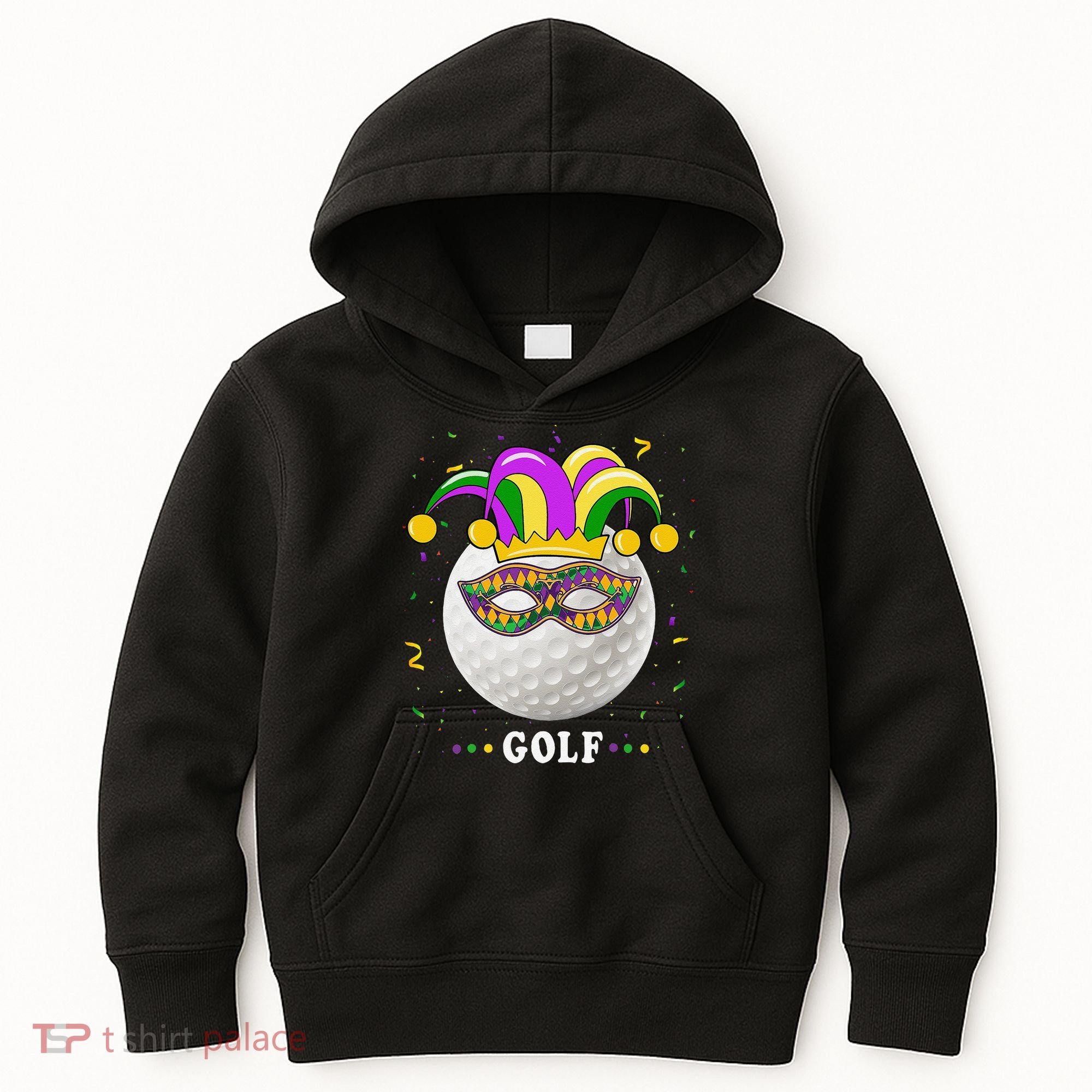Mardi Gras Golf Costume Mardi Gras Jester Hat Golf Lover Kids Hoodie