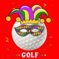 Mardi Gras Golf Costume Mardi Gras Jester Hat Golf Lover Santa Hat thumb 1